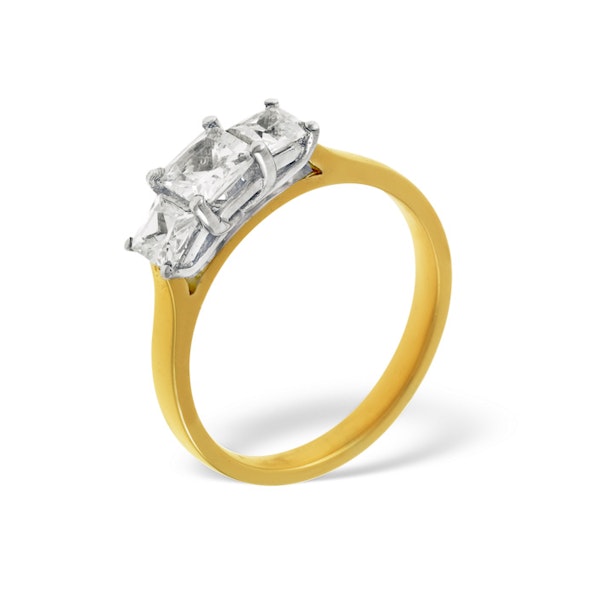 Lauren 18K Gold 3 Stone Lab Diamond Ring 1.00CT F/VS - Image 3