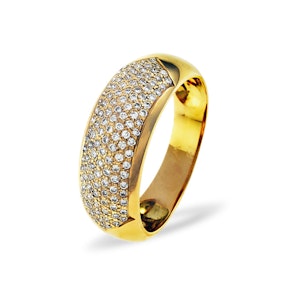 18K Gold Diamond Pave Ring 0.35ct H/si