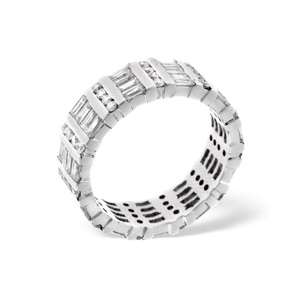 Mens 2ct G/Vs Diamond 18K White Gold Full Band Ring - Image 3