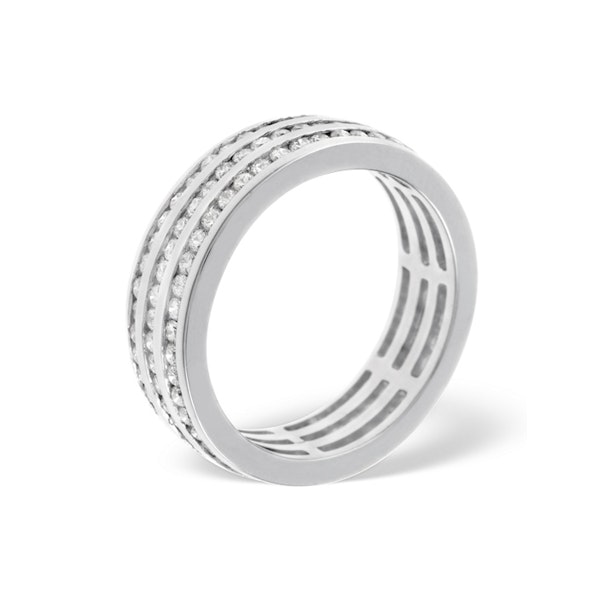Mens 1.5ct G/Vs Diamond 18K White Gold Full Band Ring - Image 3