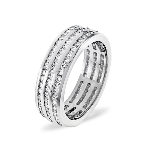 Mens 2ct H/Si Diamond 18K White Gold Full Band Ring - Image 1