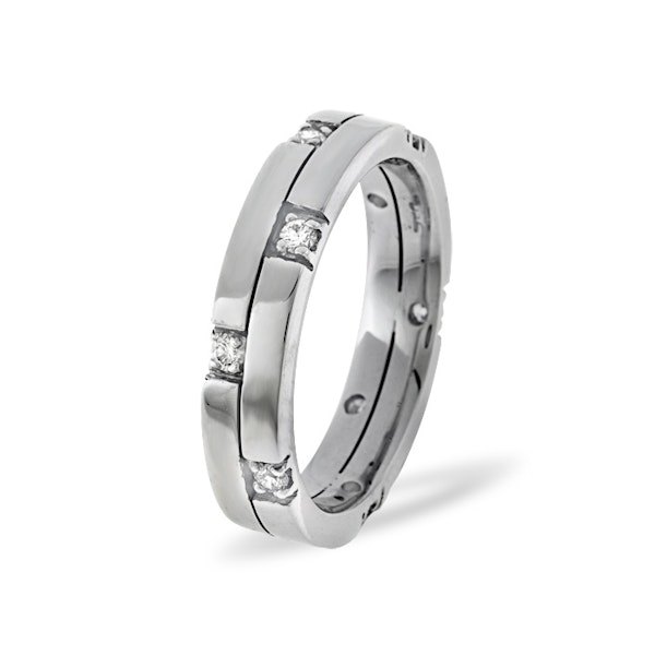 Mens 0.22ct G/Vs Diamond 18K White Gold Dress Ring - Image 1