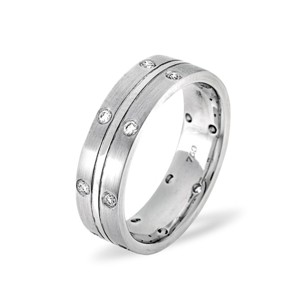 Mens 0.21ct G/Vs Diamond 18K White Gold Dress Ring - Image 1