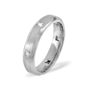 Mens 0.28ct H/Si Diamond 18K White Gold Dress Ring