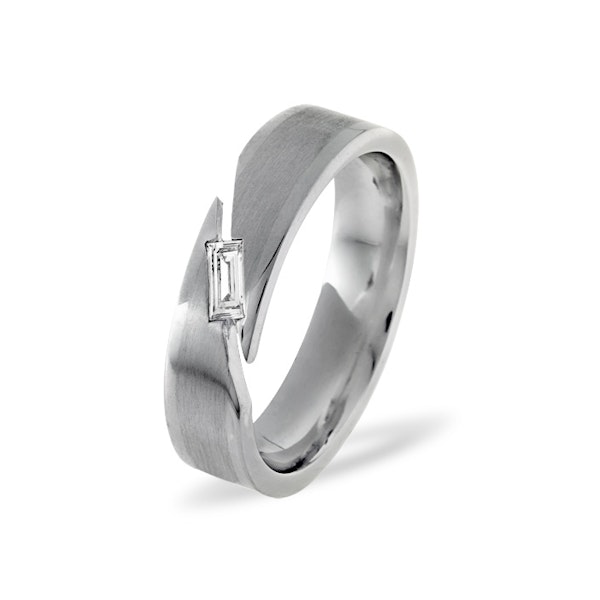 Jasmine 18K White Gold Diamond Wedding Ring 0.07CT G/VS - Size J - Image 1
