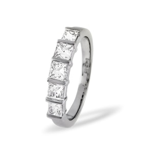 Lauren Platinum 5 Stone 1.00CT G/VS Diamond Eternity Ring - Size H