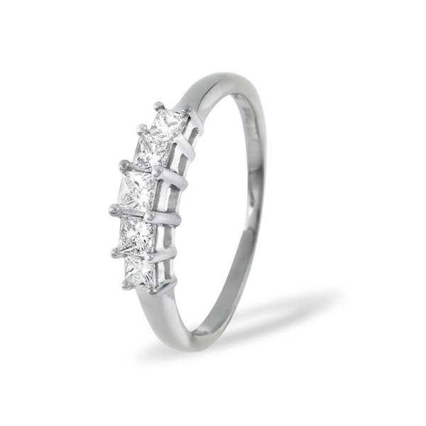 Lucy 18K White Gold 5 Stone Princess Diamond Eternity Ring 0.50CT H/SI - Image 1