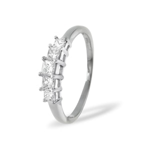 Lucy 18K White Gold 5 Stone Princess Diamond Eternity Ring 1.00CT H/SI