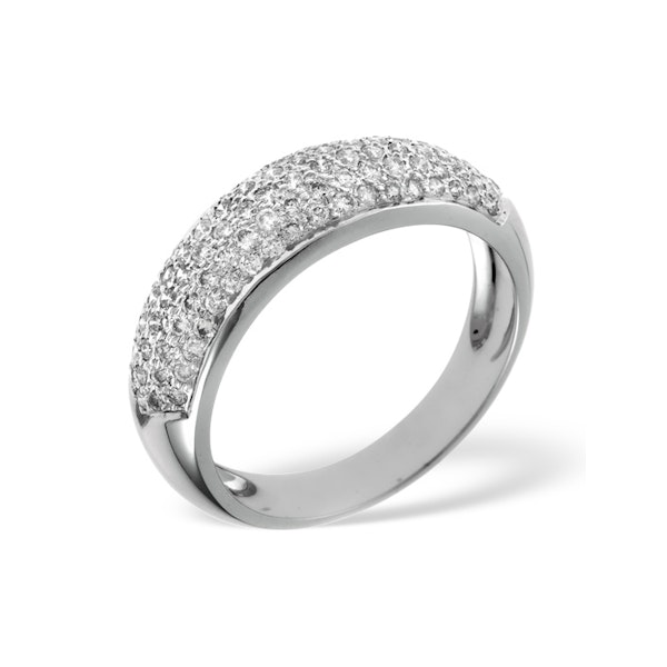 18K White Gold Diamond Pave Ring 0.64ct H/si - Image 2