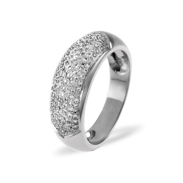 18K White Gold Diamond Pave Ring 0.64ct H/si - Image 1