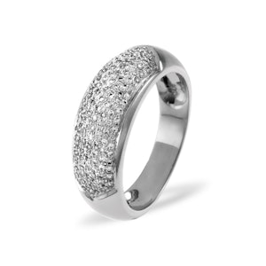 18K White Gold Diamond Pave Ring 0.64ct H/si