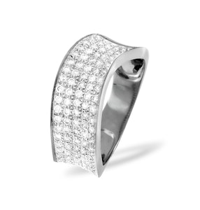 18K White Gold Diamond Pave Ring 0.63ct H/si