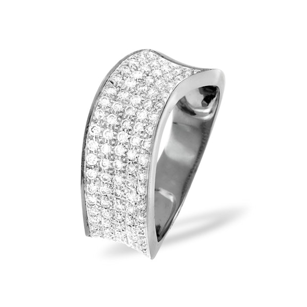 18K White Gold Diamond Pave Ring 0.63ct H/si - Image 1
