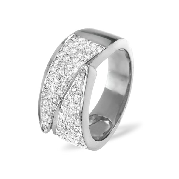 18K White Gold Diamond Pave Ring 0.62ct H/si - Image 1