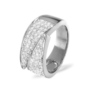 18K White Gold Diamond Pave Ring 0.62ct H/si