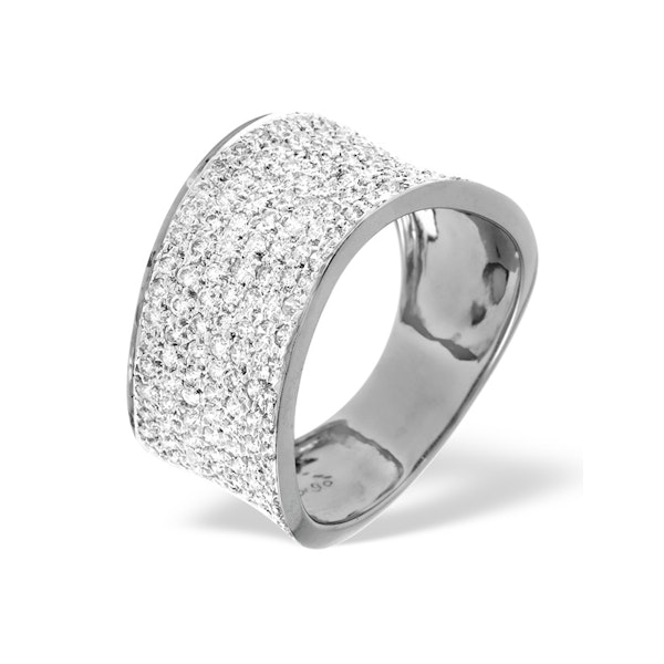18K White Gold Diamond Pave Ring 0.89ct H/si - Image 3