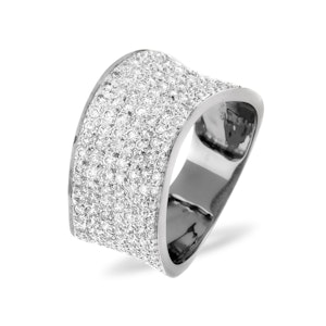 18K White Gold Diamond Pave Ring 0.89ct H/si