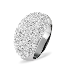 18K White Gold Diamond Pave Ring 1.29ct H/si