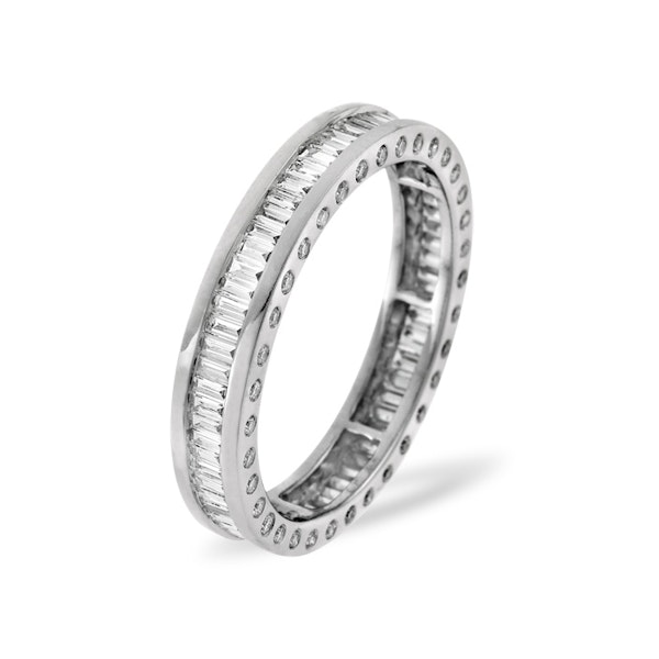 Mens 3ct H/Si Diamond 18K White Gold Full Band Ring - Image 1