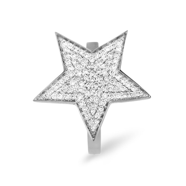 18K White Gold Diamond Ring 0.40ct H/si - SIZE O - Image 2
