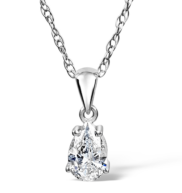 Pavé Diamond Pear Pendant Necklace