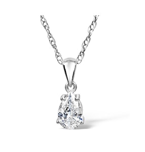 Keira 18K White Gold Pear Shape Lab Diamond Pendant Necklace 0.50CT F/VS
