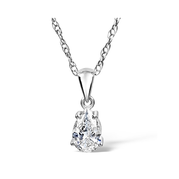 Kiera Platinum Pear Shape Lab Diamond Pendant Necklace 0.50CT F/VS - Image 1