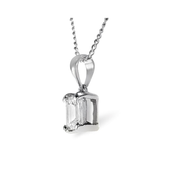 Alice Emerald Cut 18K White Gold Diamond Pendant Necklace 0.50CT G/VS - Image 2