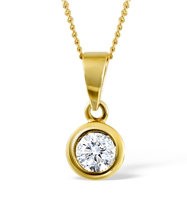 Emily 18K Gold Diamond Pendant Necklace 0.25CT H/SI - image 1