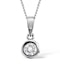Certified Diamond 1.00CT Emily 18K White Gold Pendant Necklace E/VS2 - image 1