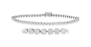 Ava Diamond Cluster Bracelet 3.00ct G/Vs Quality set in 18K White Gold