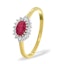 Ruby 6 x 4mm And Diamond 18K Gold Ring  FET21-T - image 1