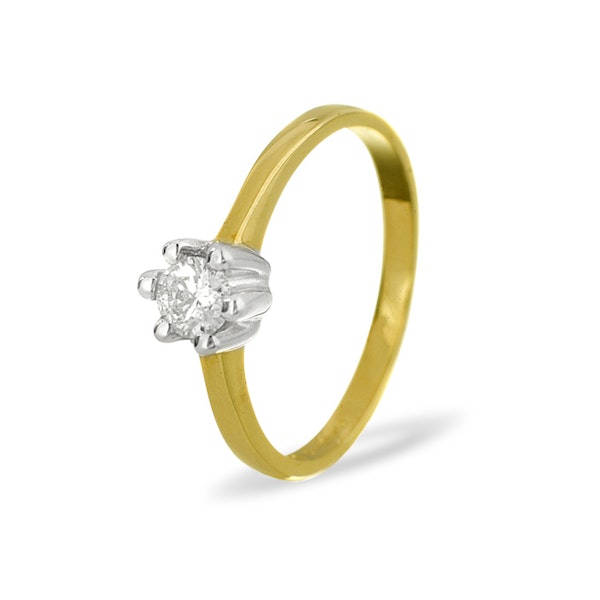 Diamond 0.25CT 9K Gold Engagement Ring - SIZE P - Image 1
