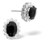Sapphire 7mm x 5mm And Diamond 9K White Gold Earrings H4475 - image 1