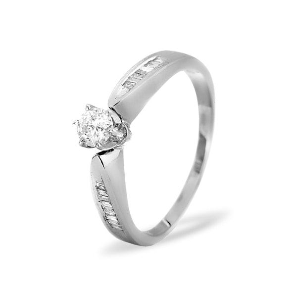 9K White Gold Diamond Ring 0.40CT - Image 1