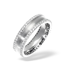 Mens 0.7ct H/Si Diamond 18K White Gold Dress Ring