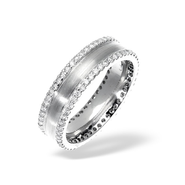 LADIES 18K WHITE GOLD DIAMOND WEDDING RING 0.70CT G/VS - Image 1