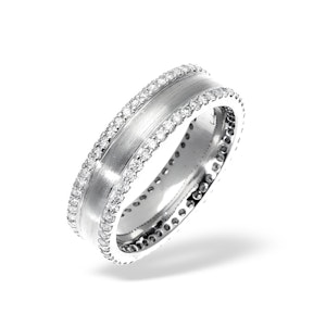 Mens 0.7ct G/Vs Diamond 18K White Gold Dress Ring