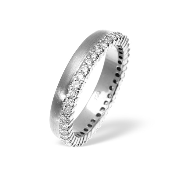 Emily High Set 18K White Gold Diamond Wedding Ring 1.20CT H/SI - Image 1