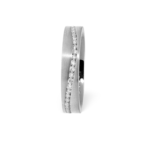 Lucy Swirl 18K White Gold Diamond Wedding Ring 0.55CT H/SI - Image 2