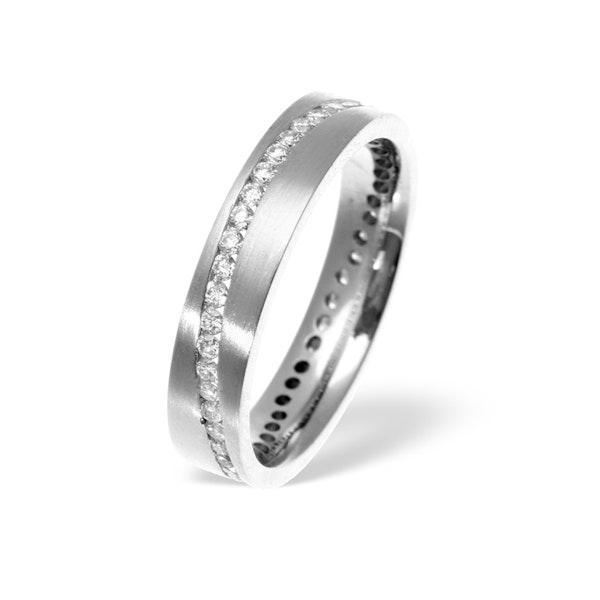 Lucy Swirl 18K White Gold Diamond Wedding Ring 0.55CT H/SI - Image 1