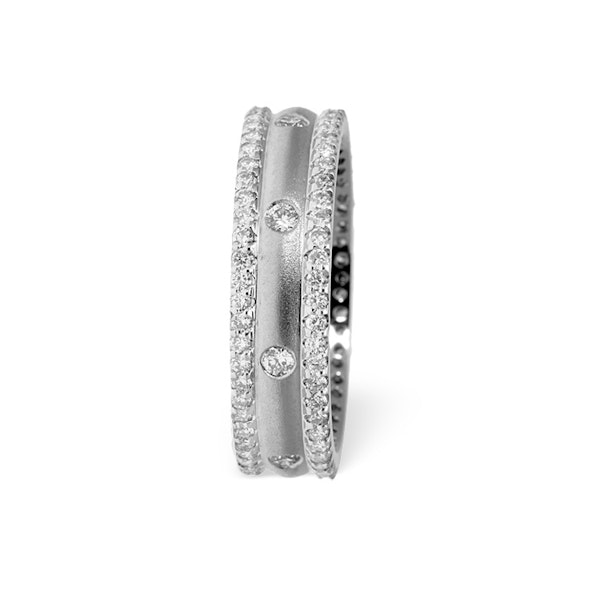 Chloe 2 row 18K White Gold Diamond Wedding Ring 1.30CT G/VS - Image 3