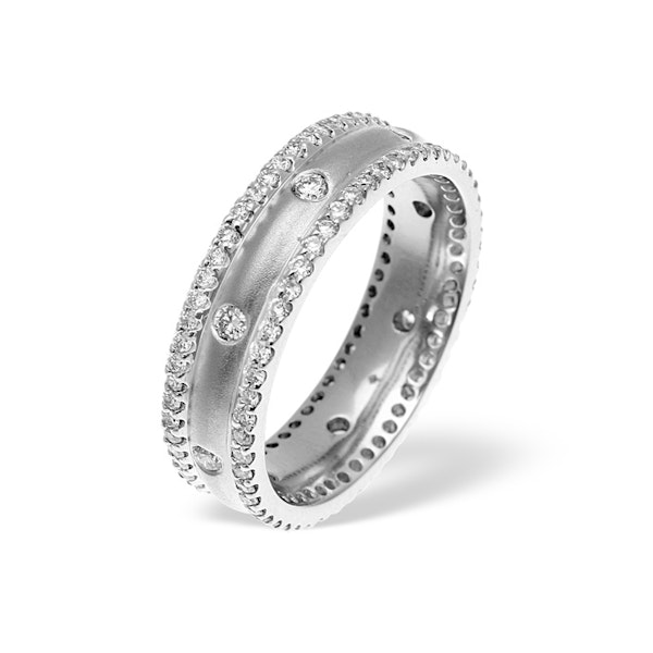 Chloe 2 row 18K White Gold Diamond Wedding Ring 1.30CT G/VS - Image 1