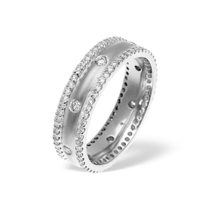 Mens 1.3ct H/Si Diamond 18K White Gold Dress Ring
