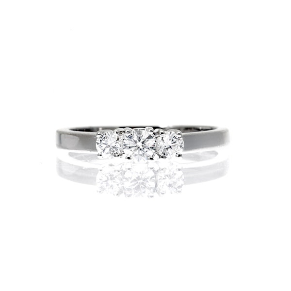 Ellie 18K White Gold 3 Stone Lab Diamond Ring 1.00CT F/VS - Image 3