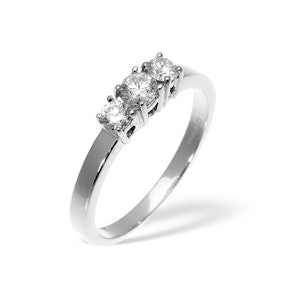 Ellie 18K White Gold 3 Stone Lab Diamond Ring 0.50CT F/VS