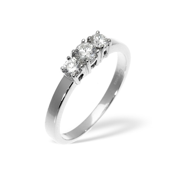Ellie Platinum 3 Stone Lab Diamond Ring 1.00CT H/SI - Image 1
