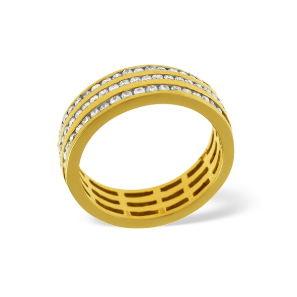 Mens 1.5ct G/Vs Diamond 18K Gold Full Band Ring - Image 3