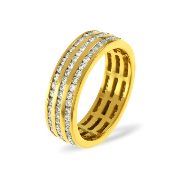 Mens 1.5ct H/Si Diamond 18K Gold Full Band Ring - Image 1