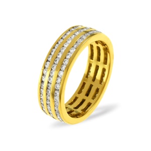 Mens 1.5ct G/Vs Diamond 18K Gold Full Band Ring